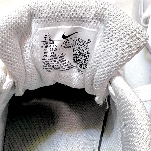 Nike Ebernon Low Triple White leather sneakers Women’s Size 8.5 - Picture 3 of 6